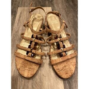 Stuart Weiztman cork sandals wedge heel size women's 7